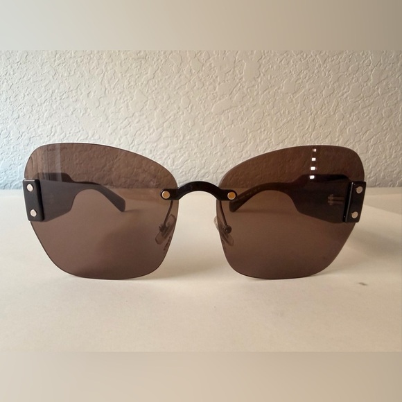 Miu Miu Vintage Oversize Sunglasses Dark Grey Y2K Designer w Case & Cloth main image 14